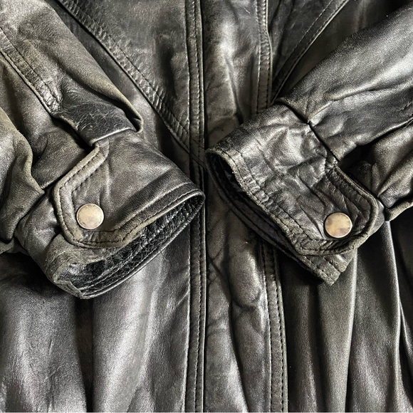 Vintage ADA Black Leather Jacket Size Medium - Picture 6 of 16